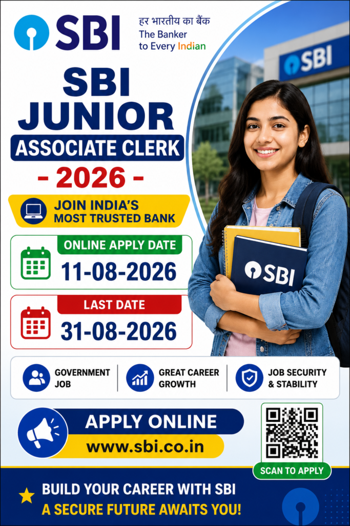 Sbi Junior Aassociates Clerk Online Apply 2026